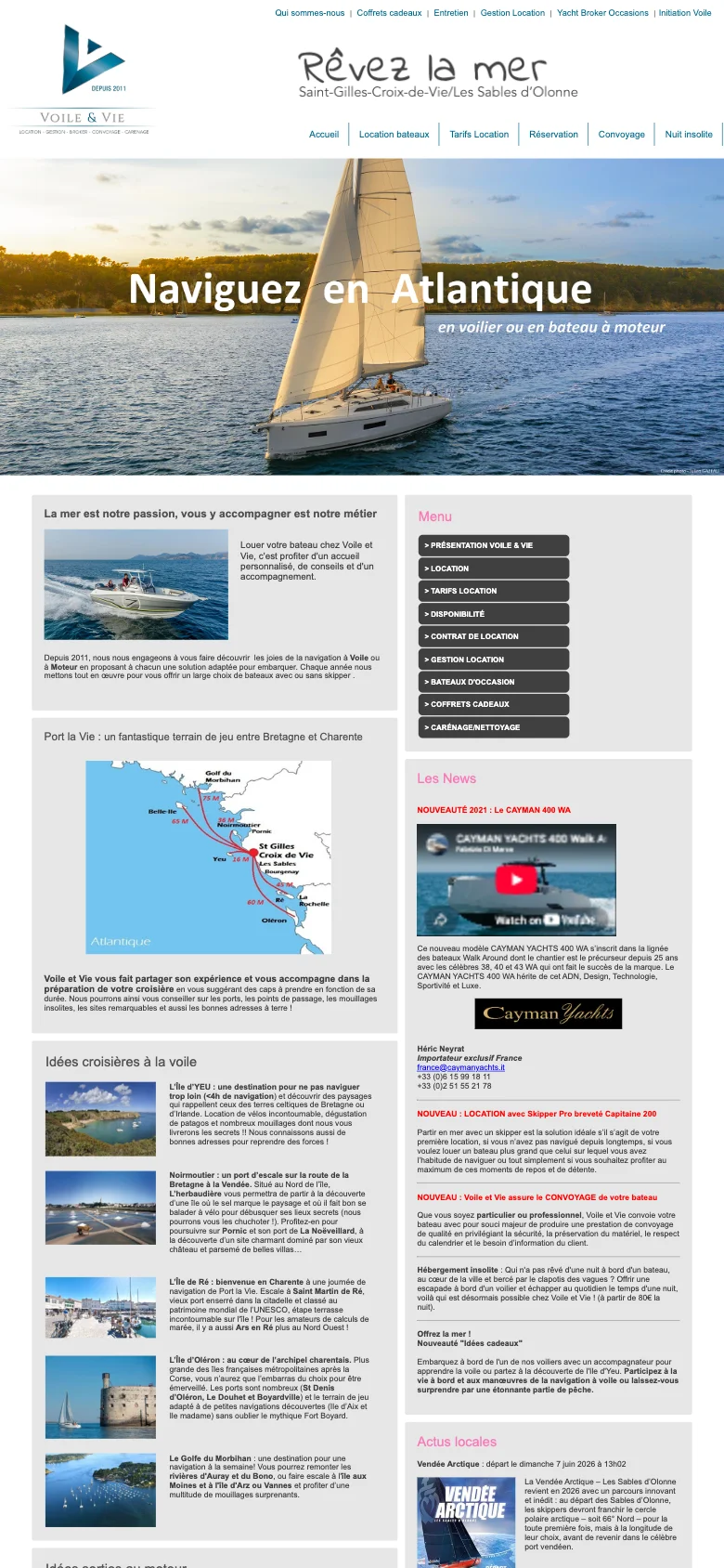 Capture mobile du site actuel